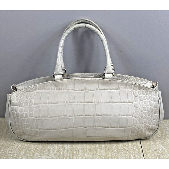 Furla Crocodile Leather Embossed White Hobo Crossbody Strap/Shoulder Bag Italy - Picture 4 of 15